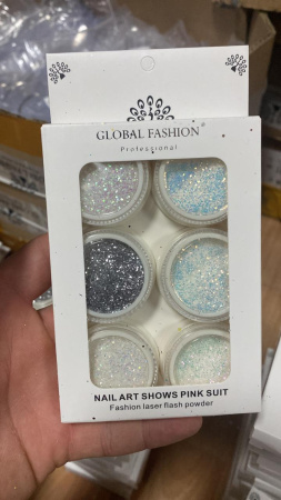 Decor for nail design, Global Fashion set No. 11, 6 pcs.