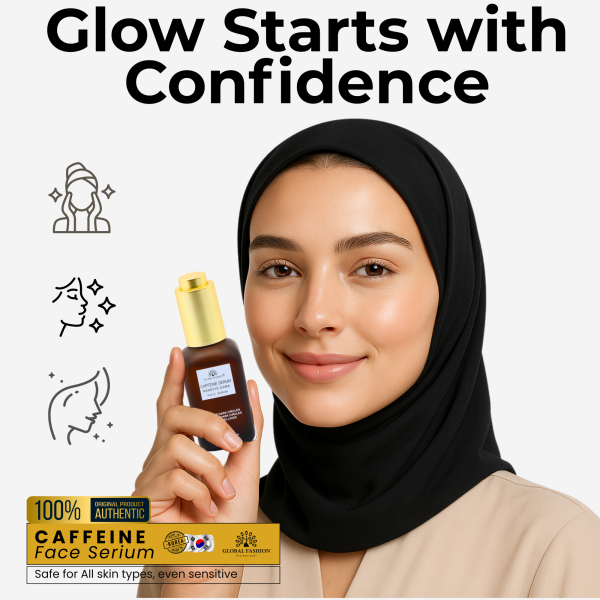 Caffeine Face Serum 50ml – Brightening & Hydrating Face Serum Bottle 50ml - Anti Aging Hydrating Skincare Serum UAE GCC | سيروم للوجه