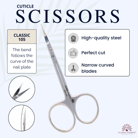 Global Fashion Manicure Scissors | Detailed Professional Nail Scissors Straight & Curved
مقص مانيكير جلوبال فاشن | مقص أظافر احترافي مستقيم ومنحني بالتفصيل

