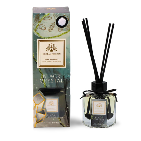 Black Crystal Reed Diffuser 100ml Home Fragrance Reed Diffuser Close Up - Luxury Aromatherapy Home Decor Fragrance | معطر منزلي صورة مقربة