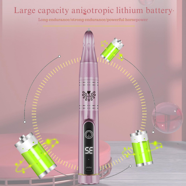 Professional 2-in-1 Nail Drill 35000 RPM – Model 108 | Green rechargeable electric nail drill 35000 RPM cordless manicure e file tool with drill bits