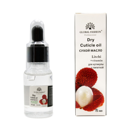 Dry Cuticle Oil with a Pipette with Lychee Scent, Global Fashion, 15 ml
