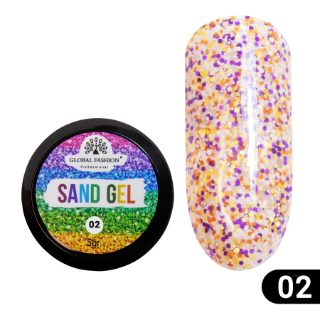 Gel paint \"Sand gel\" Global Fashion 5 gr, 02
