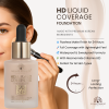 Global Fashion HD foundation close up matte oil control finish كريم اساس لقطة مقربة مطفي