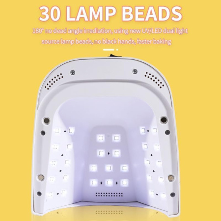 36W Cordless UV LED Nail Dryer Lamp Detailed View Fast Cure | جهاز تجفيف اظافر احترافي
Portable Gel Nail Lamp 36W Close View Fast Dry | لمبة جل للاظافر