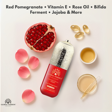 Vitamin E skincare set close up youthful glow finish مجموعة عناية بالبشرة لقطة مقربة
