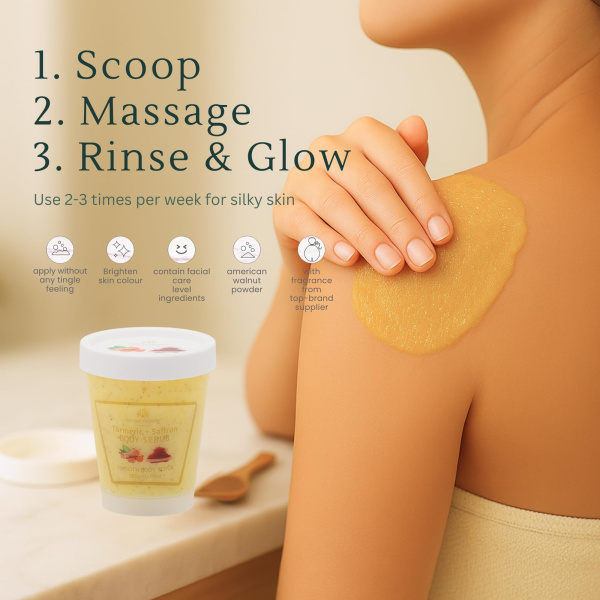 Global Fashion Body Scrub 300g – Collagen Exfoliating | Turmeric & Saffron Body Scrub Natural Exfoliating Moisturizing | مقشر الجسم
Global Fashion Body Scrub 300g – Collagen Exfoliating | Turmeric & Saffron Skin Exfoliator Brightening Scrub | سكراب الجسم
