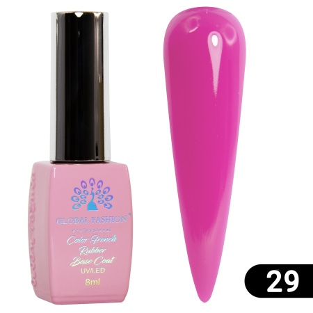Colored French base for gel polish Global Fashion, Color French Base Coat 8 ml, 29