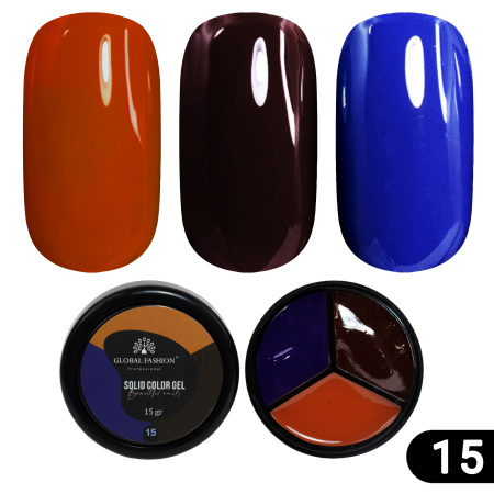 Gel paint Solid color gel - 3, high density 15 g, Tango 15