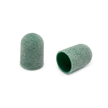 Abrasive caps for pedicure, 16*25 mm, 100 grid, green 1 pc.