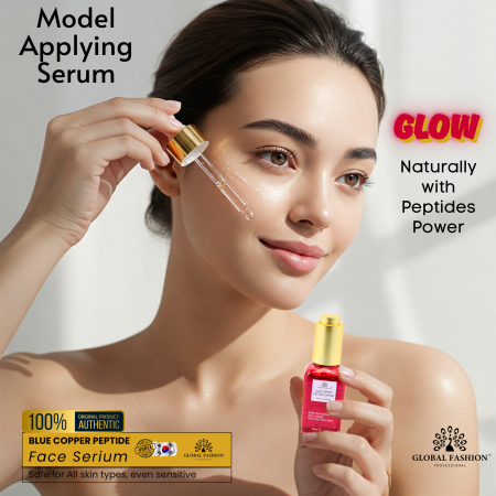 Blue Copper Peptides Face Serum 50ml Serum Close Up - Hydrating Anti Aging Facial Treatment | سيروم للوجه صورة مقربة