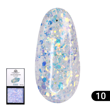 Gel paint with glitter, Solid Sequins color gel 5 gr, 10