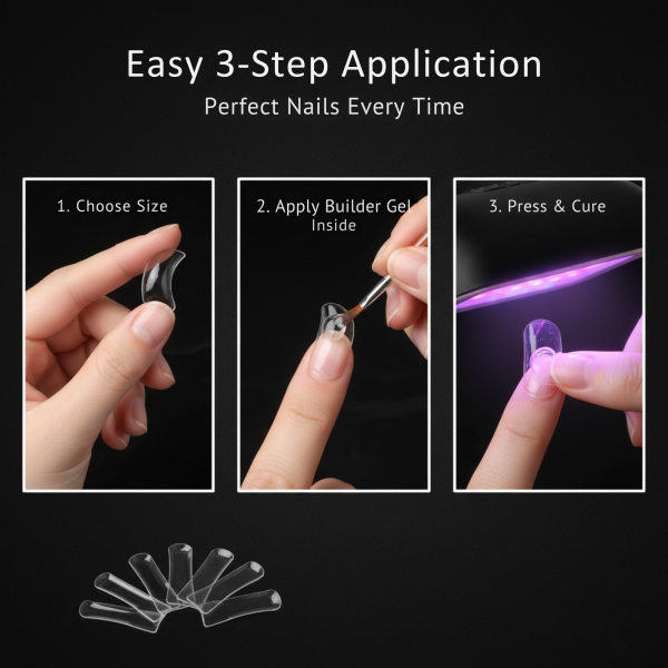 Upper Nail Forms 164pcs – Clear Dual Forms Set Nail Extension Tips Gel Forms Kit | اطراف اظافر
Upper Nail Forms 164pcs – Clear Dual Forms Set Dual Nail Forms Reusable Extensions | اظافر صناعية