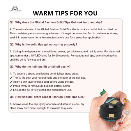 Gel for gel tips in a jar Solid Nail Tips Gel 15 gr. Nail Extension Gel Close Up - Professional Solid Nail Tips Gel | جل الأظافر صورة مقربة